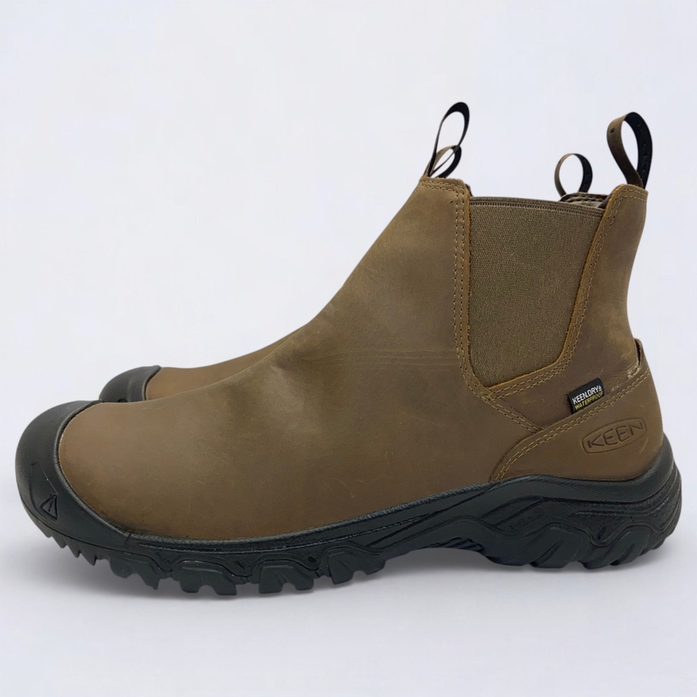 KEEN Men's Anchorage IV Waterproof Boots Size 12 M Brown Leather Slip On NWOB